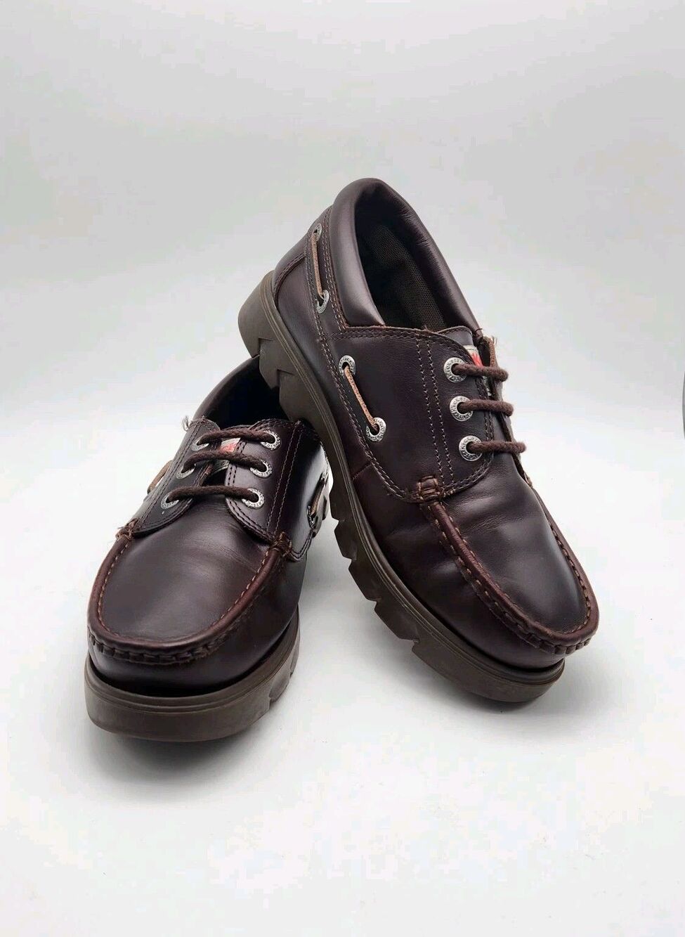 Kickers Mens Lennon Genuine Moccasins Brown Boat Shoe Size 11 Genuine Leather